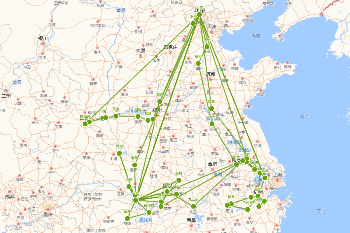 袁宏道（1568-1610）行迹图