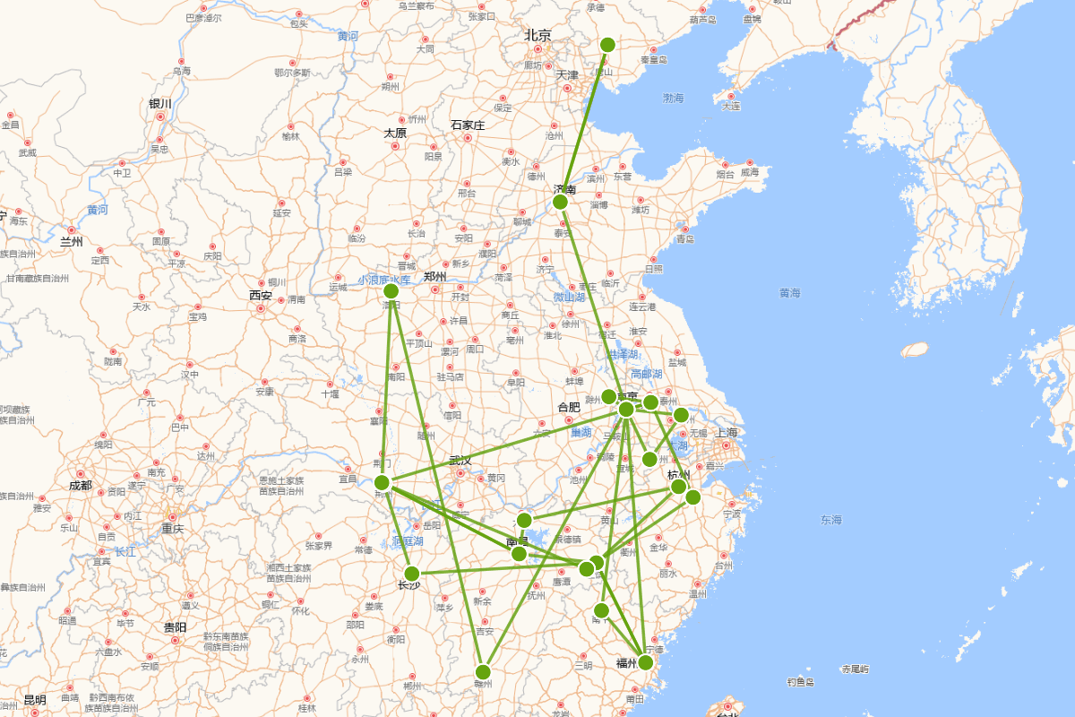 辛弃疾行迹图（1140-1207）