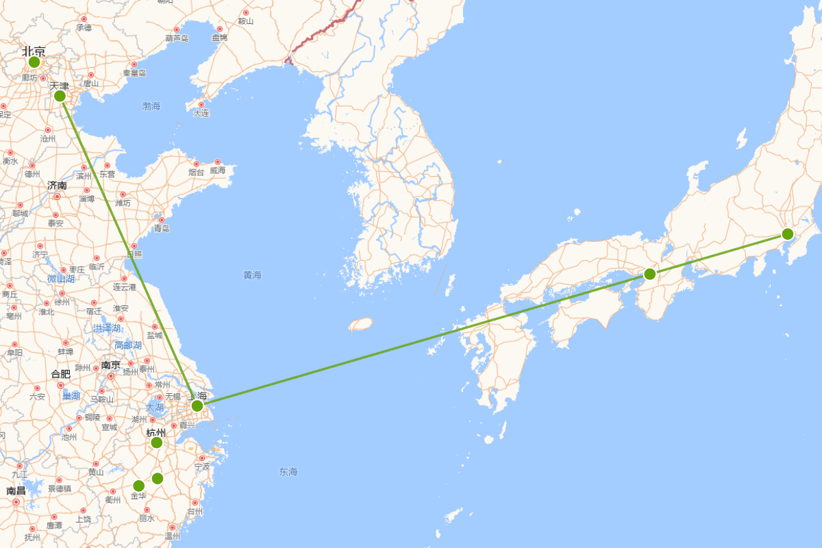 邵飘萍行迹密度分布图（1886—1926）