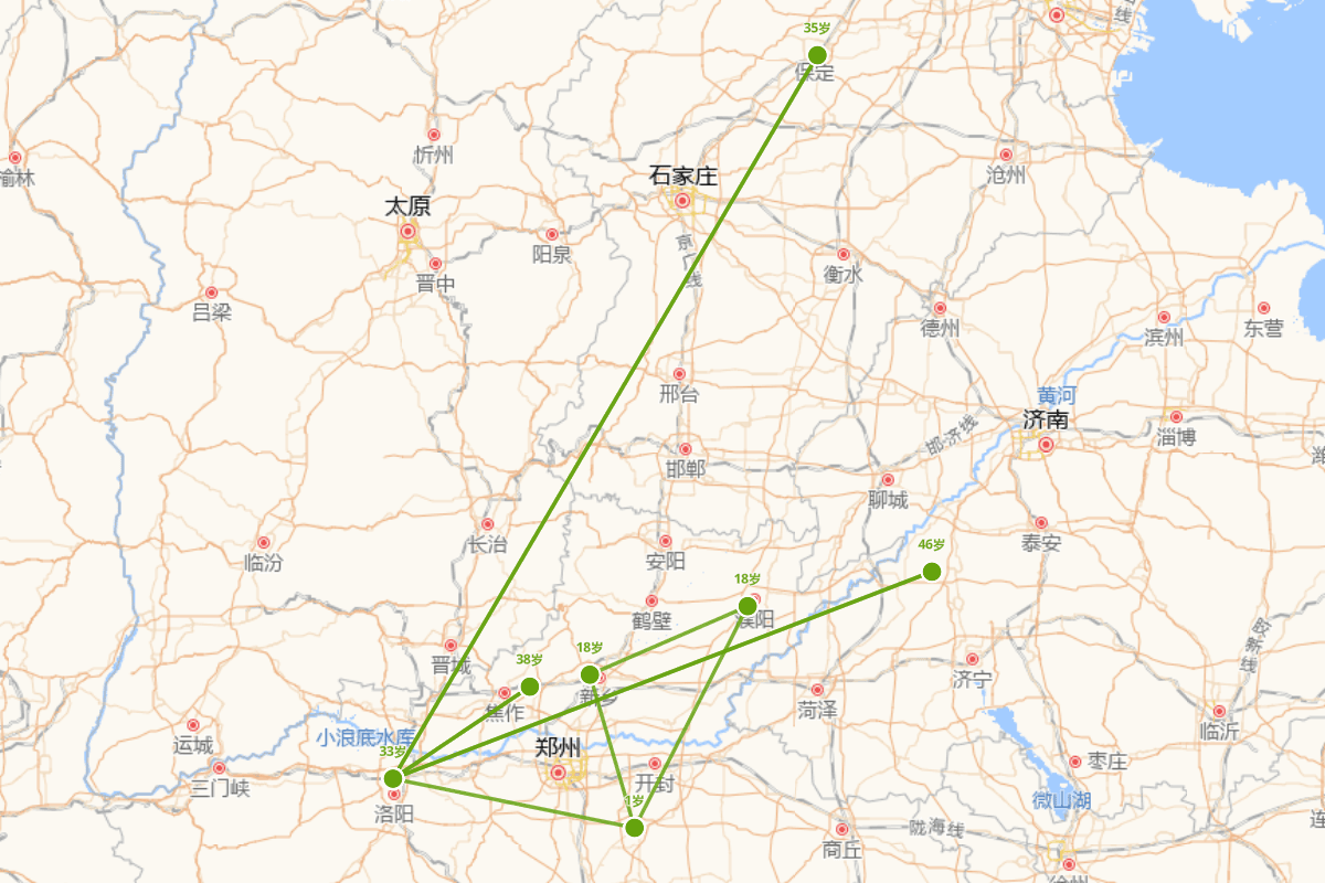 阮籍行迹分布图