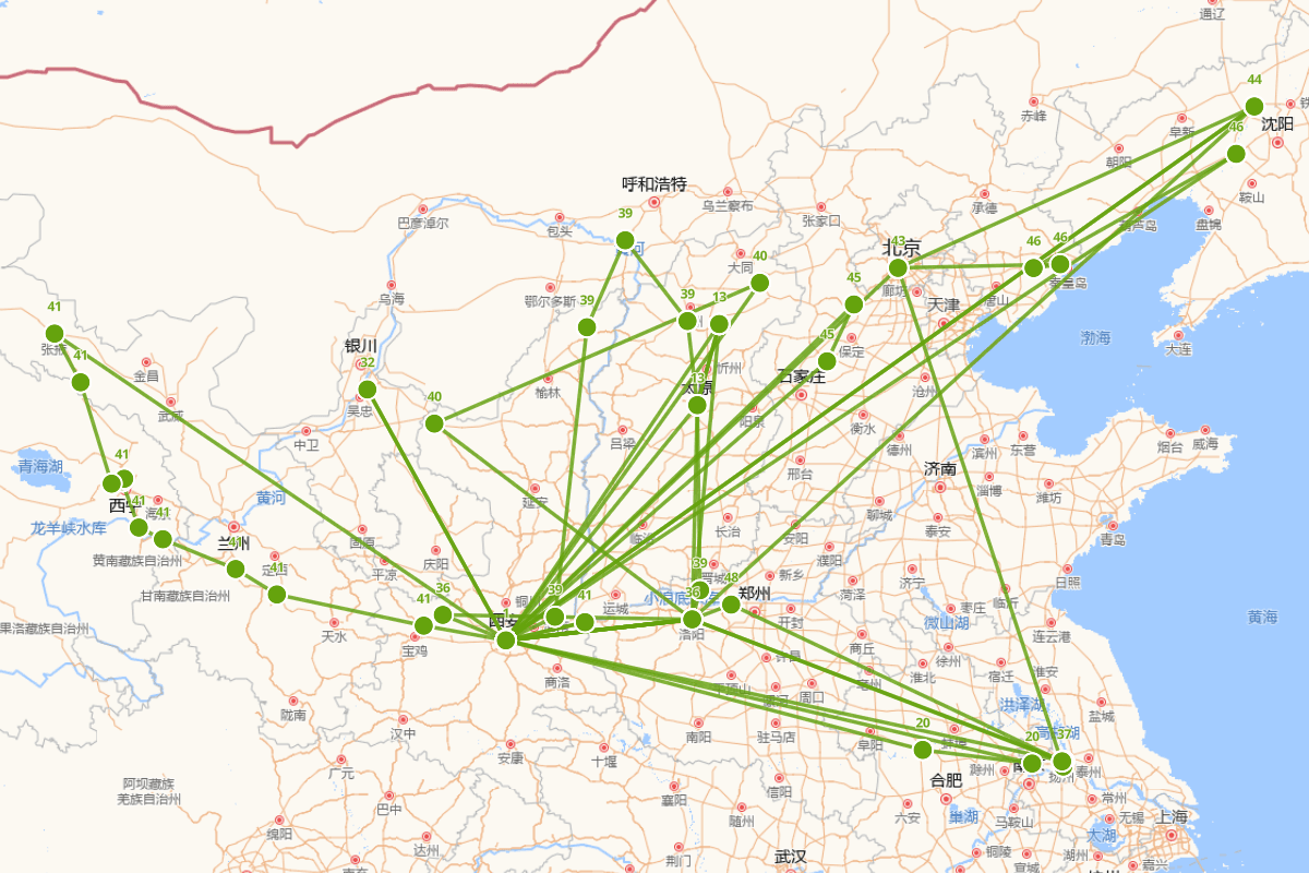 隋炀帝杨广（569—618）行迹图