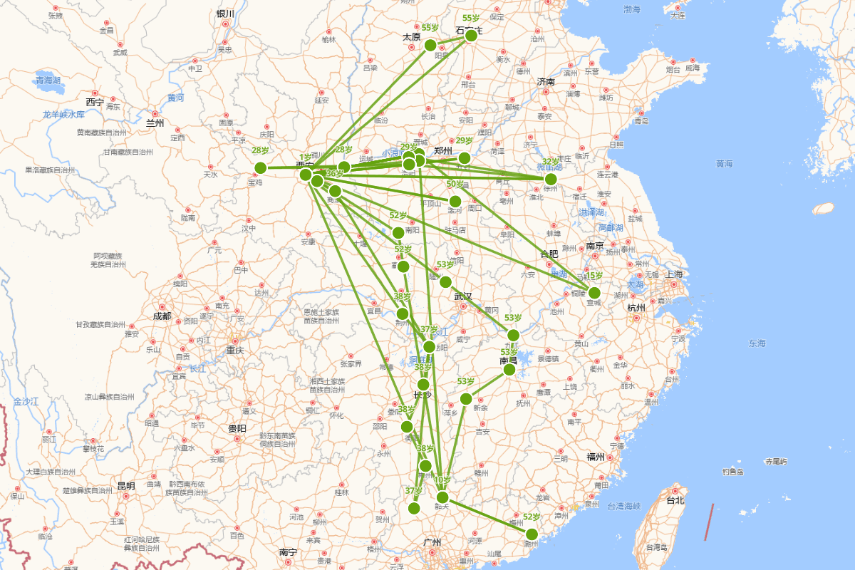韩愈行迹图（768-824）