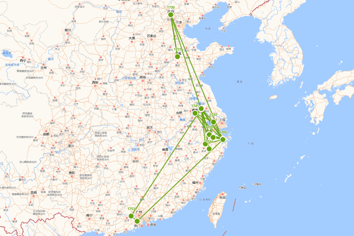 全祖望行迹图（1705－1755）