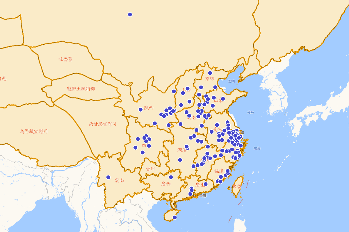 盛明百家诗诗人分布图