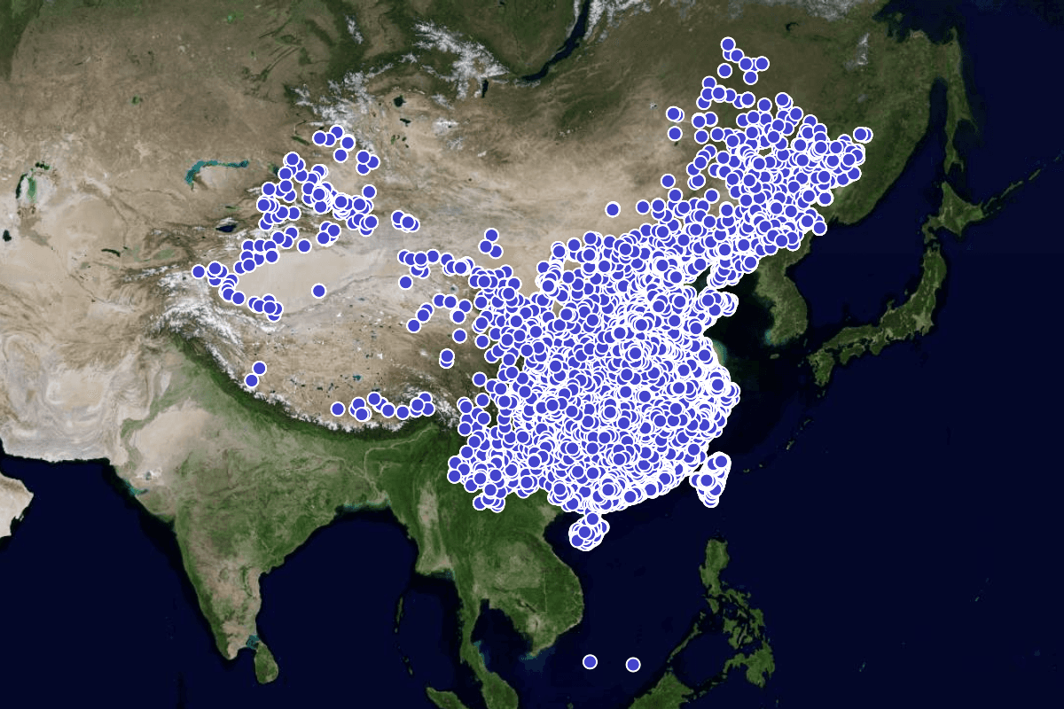 中国现代园林分布图