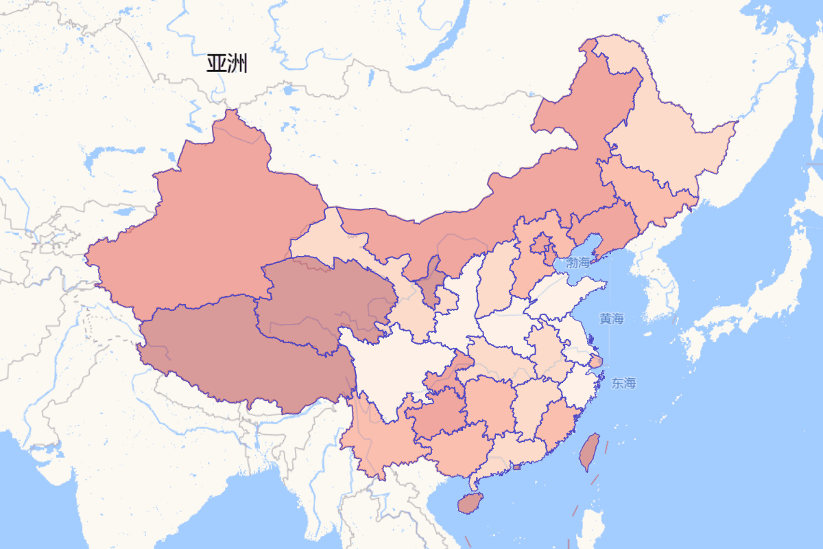 中国博物馆各省分布图（2017年数据）