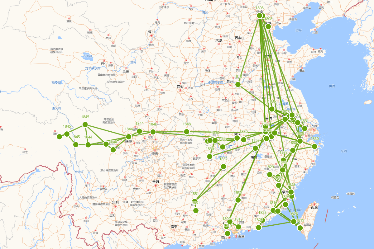 姚莹行迹图（1785~1853）