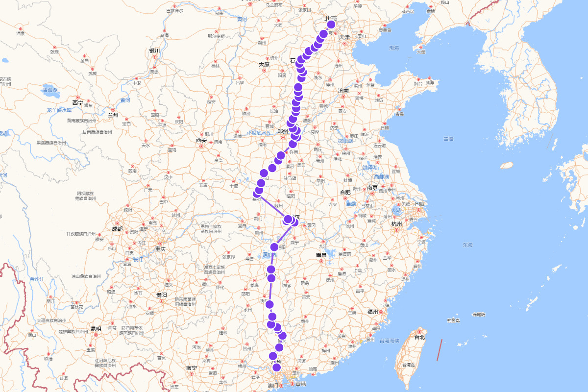 梁佩兰赴京路线图（樊城路）