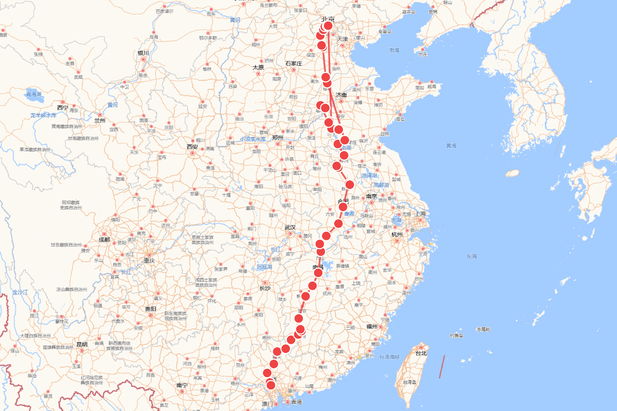 梁佩兰赴京路线图（沙井路）