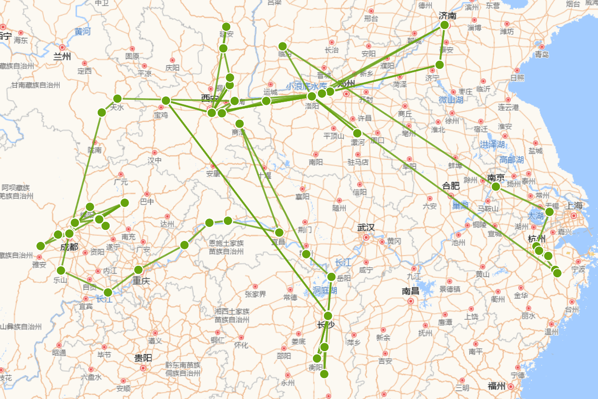 杜甫行迹图（712-770）